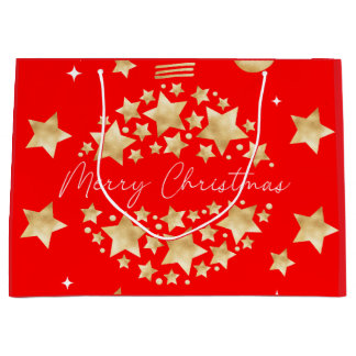 Bolsa de regalo de Navidades grandes de oro rojo