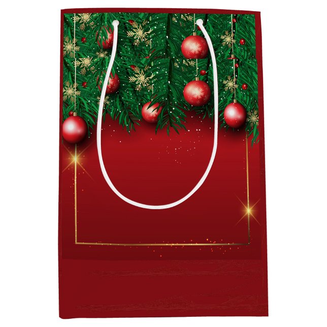 Bolsa de regalo de Navidades rojos (Red Green Decorated Gift Bag!)