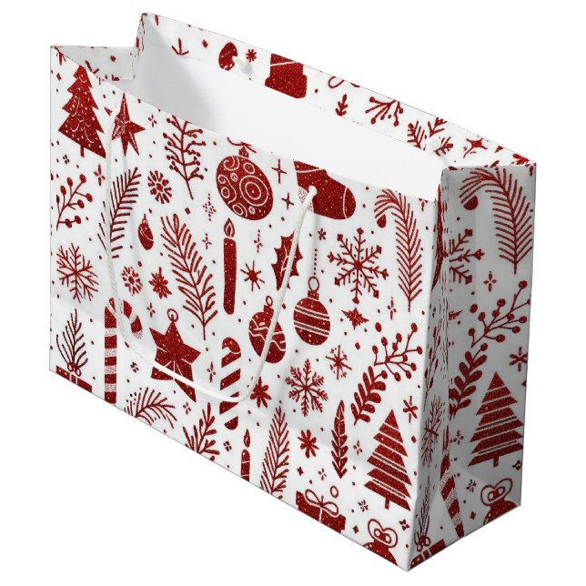 Bolsa de regalo de Navidades rojos blancos (Angulo Anverso)