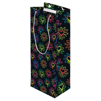 Bolsa de regalo de Neon Dripping Heart and Daisy