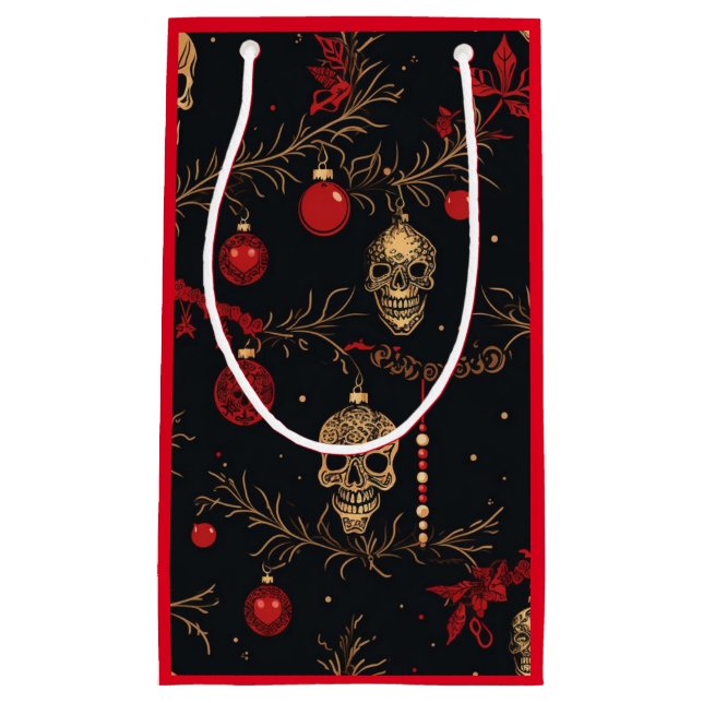 Bolsa de regalo de Ornament Skull (rojo) (Anverso)