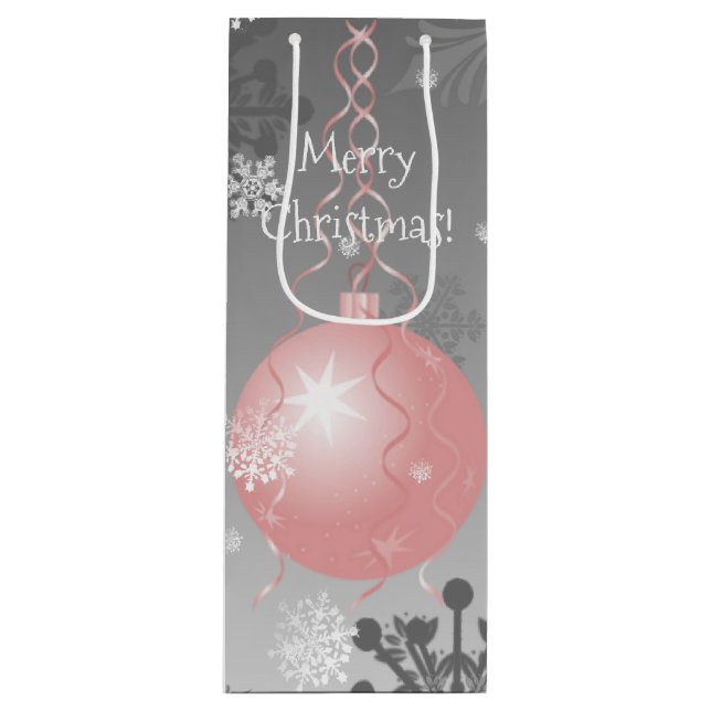 Bolsa de Regalo de Ornamento de Navidad Rosa (Anverso)