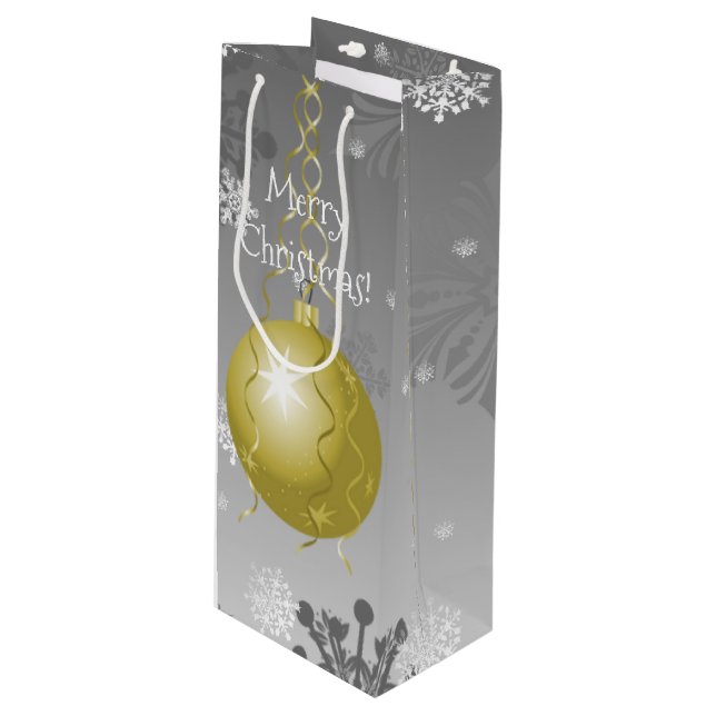 Bolsa de regalo de oro Fancy Christmas Ornament (Angulo Anverso)