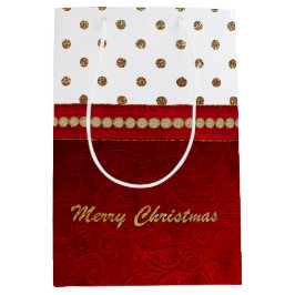 Bolsa de regalo de oro y Navidades rojos de moda