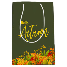 Bolsa de regalo de otoño colorida y caída de hojas