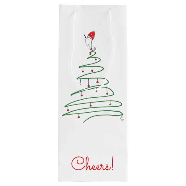 Bolsa de regalo de pájaro para navidades (Reverso)