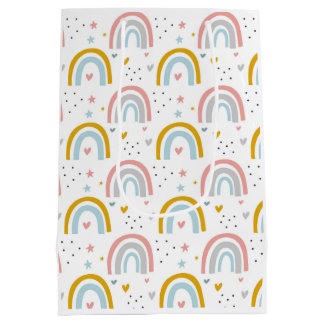 Bolsa de regalo de papel arcoiris para cumpleaños 