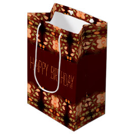 Bolsa de regalo de papel de cumpleaños con flores 