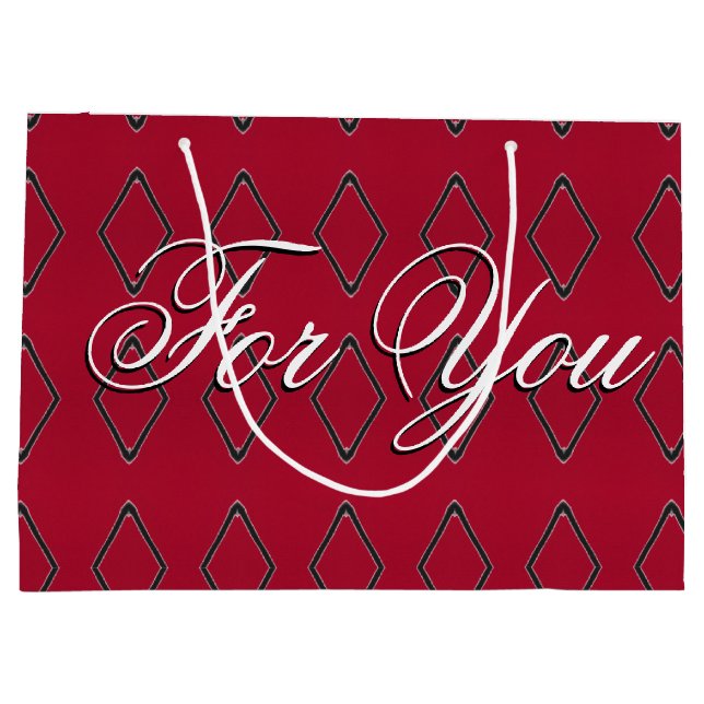 Bolsa de regalo de papel de diseño de diamantes de (Reverso)