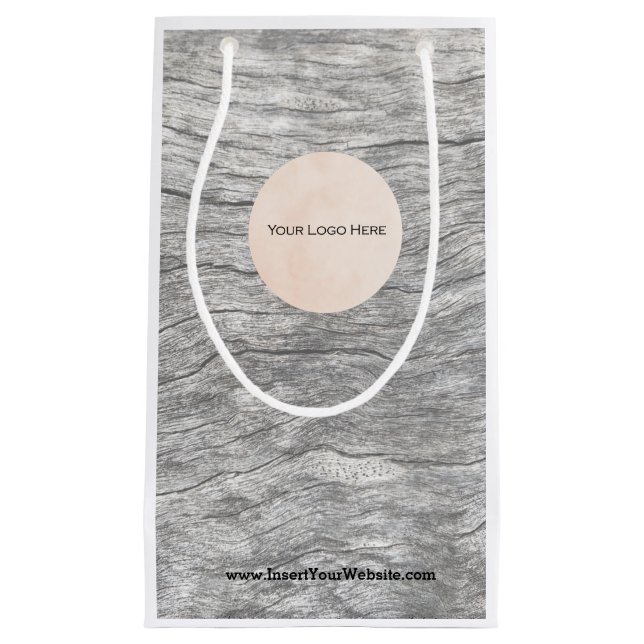 Bolsa de regalo de papel de madera con logotipo (Anverso)