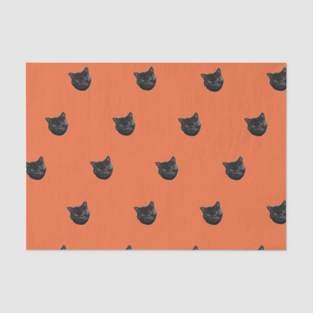 Bolsa de regalo de papel de seda de gato negro de  (Anverso)