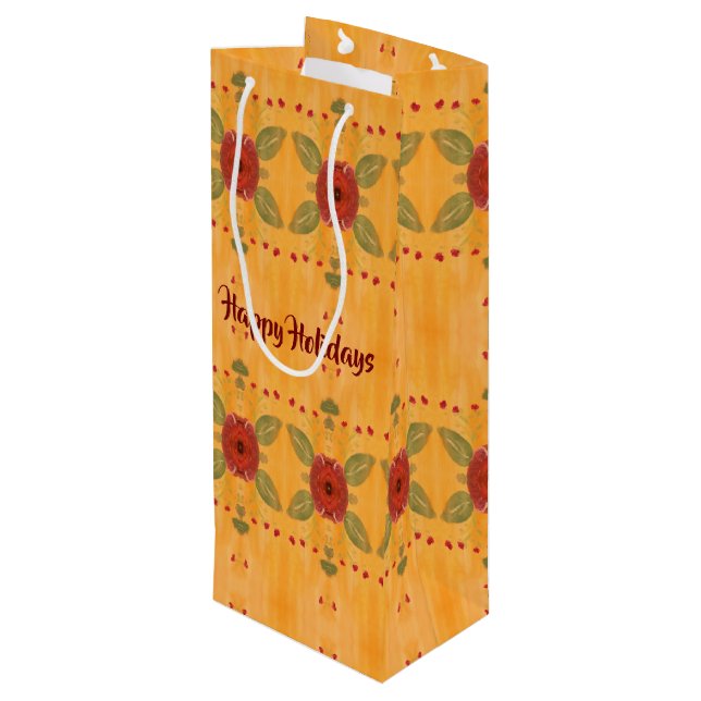 Bolsa de regalo de papel de vino de vacaciones fel (Angulo reverso)