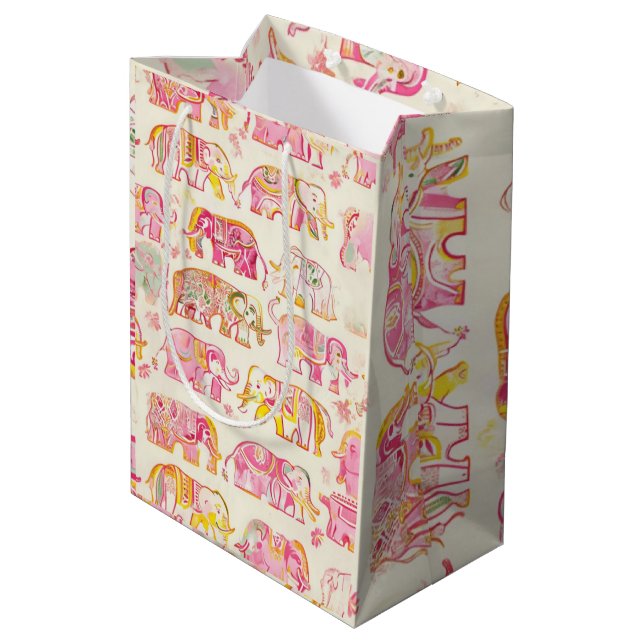 Bolsa de regalo de papel elefante impresa en bloqu (Angulo reverso)