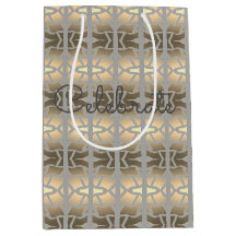 Bolsa de regalo de papel elegante de tamaño median