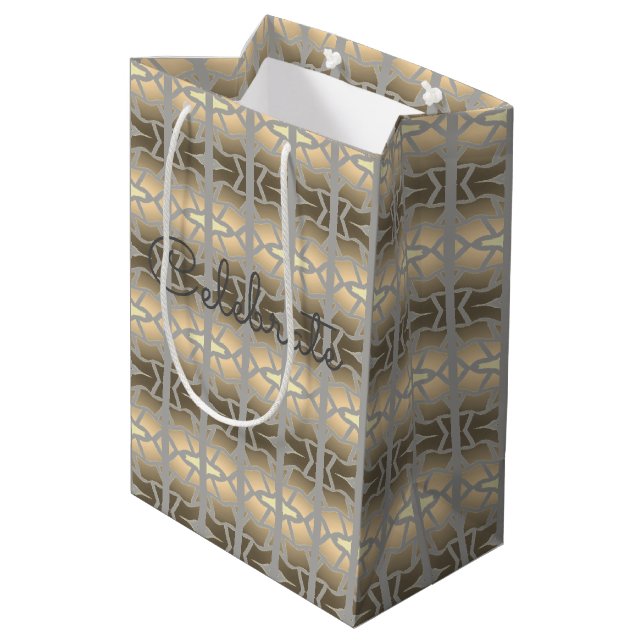 Bolsa de regalo de papel elegante de tamaño median (Angulo reverso)