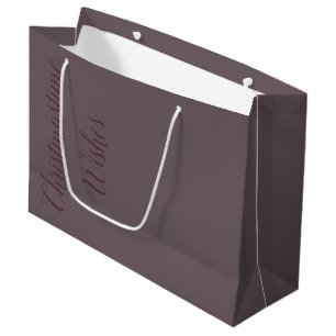 Bolsa de regalo de papel grande Deseos de Navidad