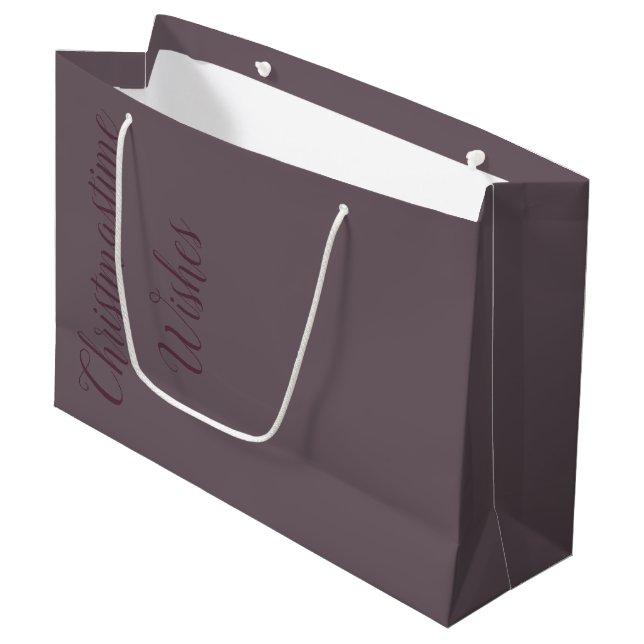 Bolsa de regalo de papel grande Deseos de Navidad (Angulo Anverso)