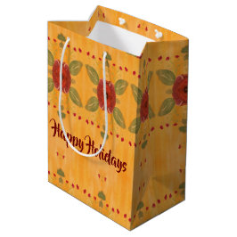Bolsa de regalo de papel medio de vacaciones felic