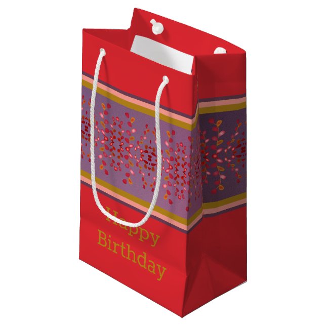Bolsa De Regalo De Papel Pequeña Con Feliz Cumplea (Angulo Anverso)