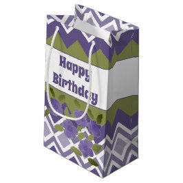 Bolsa de regalo de papel pequeña con patrón púrpur