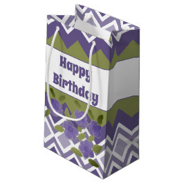 Bolsa de regalo de papel pequeño con estampado mor