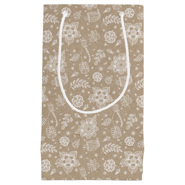 Bolsa de Regalo de Pascua Floral Rustic Kraft (Anverso)
