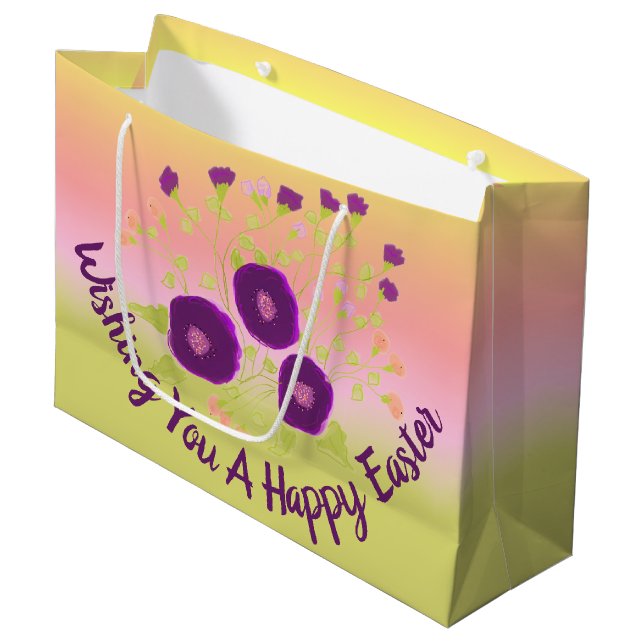 Bolsa de regalo de Pascua Pastel Grande (Angulo Anverso)