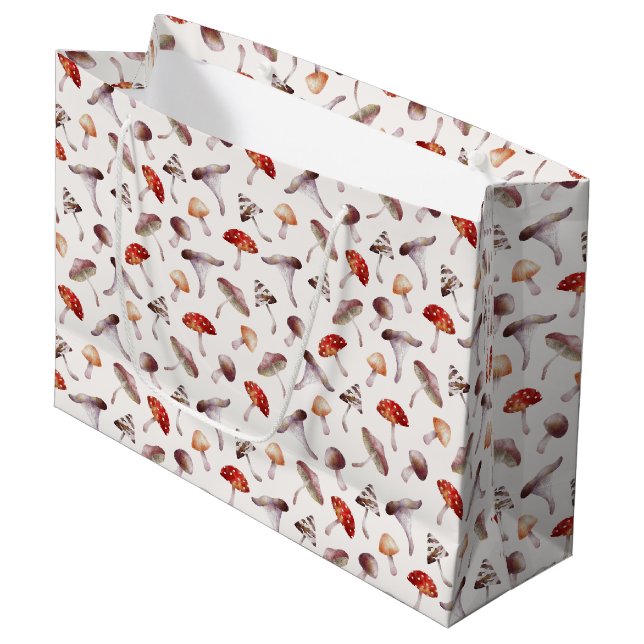 Bolsa de regalo de patrón de hongo acuarela (Angulo Anverso)