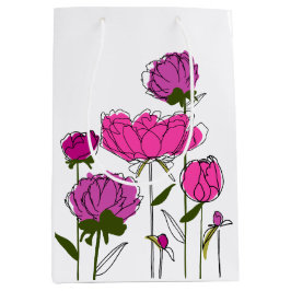 Bolsa de regalo de Peonies (blanco)