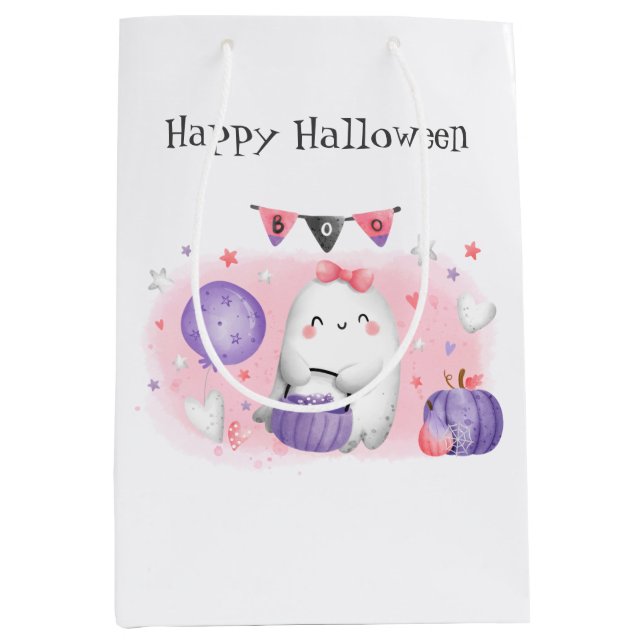 Bolsa de regalo de pequeño Chica de Halloween (Anverso)