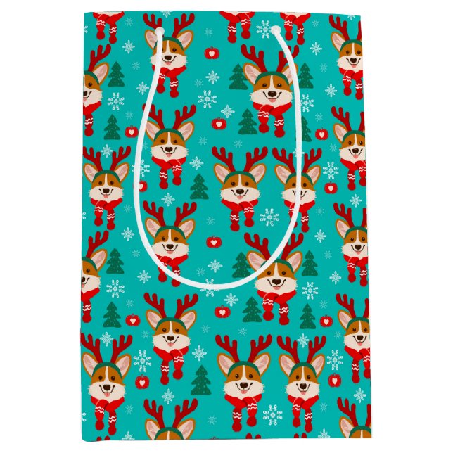 Bolsa de regalo de perro Corgi de navidad (Anverso)