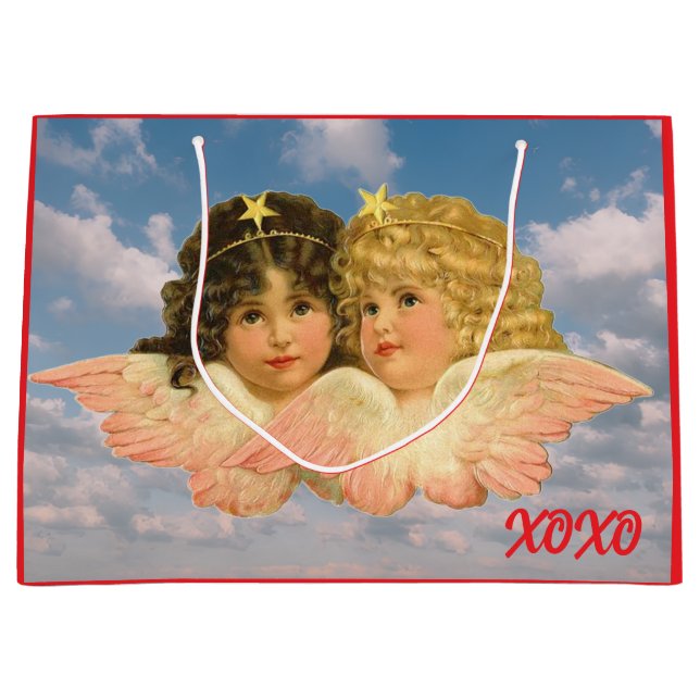 BOLSA DE REGALO DE personalizado DE DOS ÁNGELES XO (Anverso)