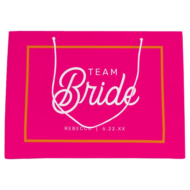 Bolsa de regalo de Personalizado de novias rosa y  (Anverso)