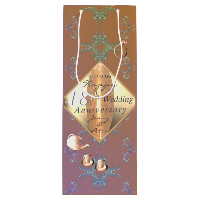 Bolsa de regalo de porcelana en 18° aniversario de (Reverso)