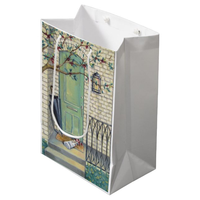 Bolsa de regalo de porche de paraguas y periódico (Angulo Anverso)