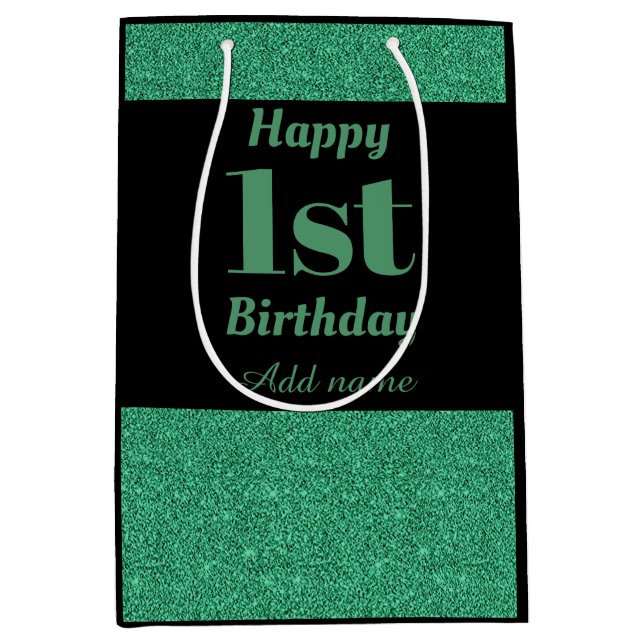 Bolsa de regalo de primer cumpleaños personalizada (Anverso)