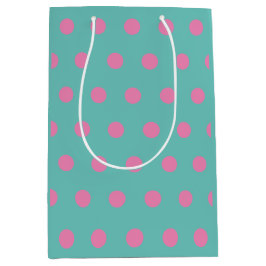 Bolsa de regalo de punto de polka (Aqua & Pink)