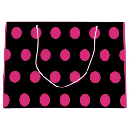 Bolsa de regalo de punto de polka - grande (rosa n