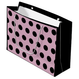 Bolsa de regalo de punto de polka - grande (rosa y