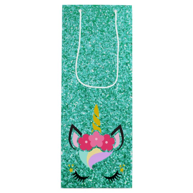 Bolsa de regalo de Purpurina Verde azulado de unic (Anverso)