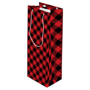 Bolsa de regalo de Red Plaid personalizado, Navida