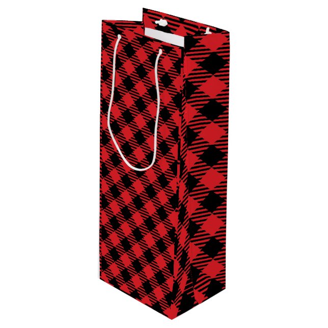 Bolsa de regalo de Red Plaid personalizado, Navida (Angulo Anverso)