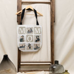 Bolsa de regalo de regalo de MOM moderna con cuadr<br><div class="desc">Crea tu propio bolso de tote MOM con este collage y texto multifotográfico moderno. El diseño incluye 6 fotografías con cuadrados de esquina curvados con el texto MOM en bloques neutros que se pueden cambiar a cualquier color. Al revés el texto 'La mejor mami del mundo' con una linda cita...</div>