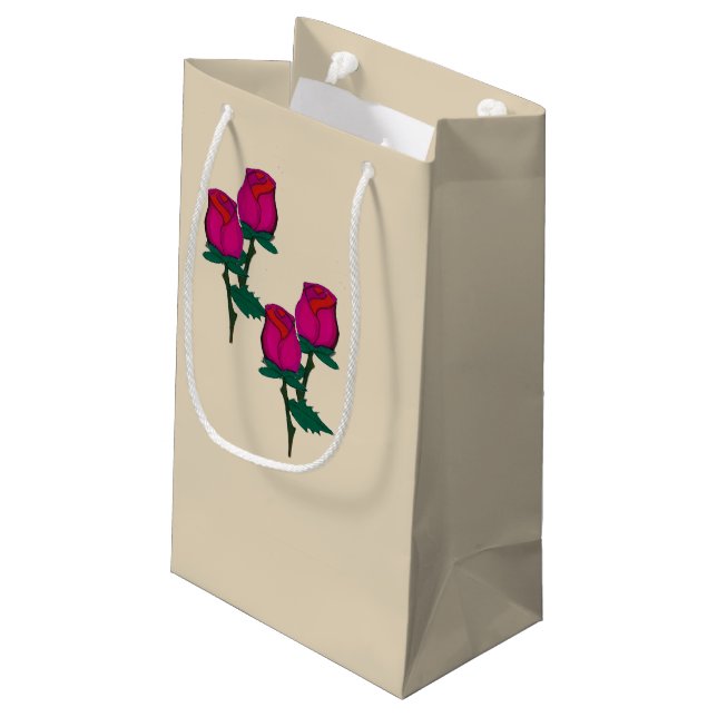 Bolsa de regalo de rosas rojas (Angulo reverso)