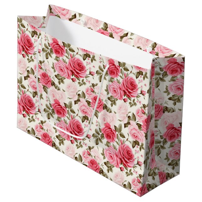 Bolsa de regalo de rosas rosadas (Angulo Anverso)