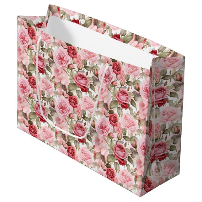 Bolsa de regalo de rosas rosadas (Angulo Anverso)