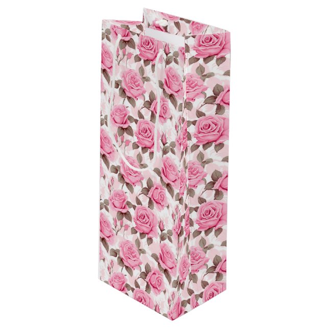 Bolsa de regalo de rosas rosadas (Angulo Anverso)