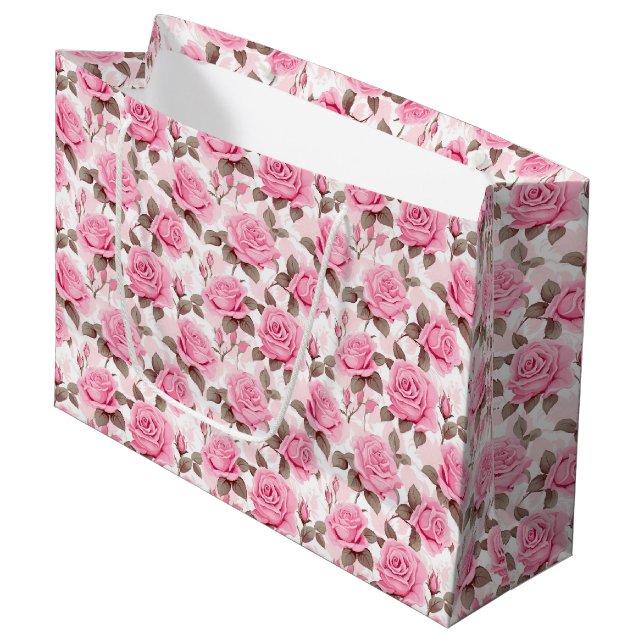 Bolsa de regalo de rosas rosadas (Angulo Anverso)