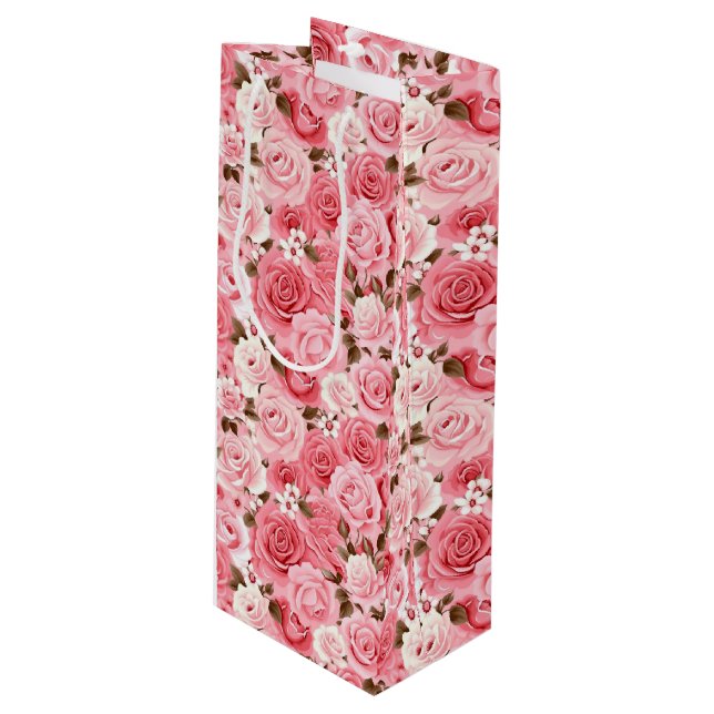 Bolsa de regalo de rosas rosadas (Angulo Anverso)
