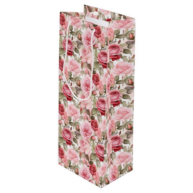 Bolsa de regalo de rosas rosadas (Angulo Anverso)